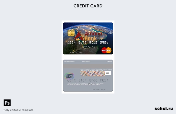 цифровая загрузка шаблона карты Mastercard Somalia Amana Bank